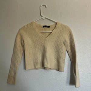 The Limited cropped cable knit sweater